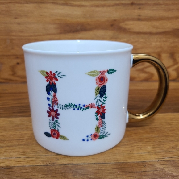 Opalhouse Dining Opalhouse H Initial Mug Coffee Cup Floral Letter H